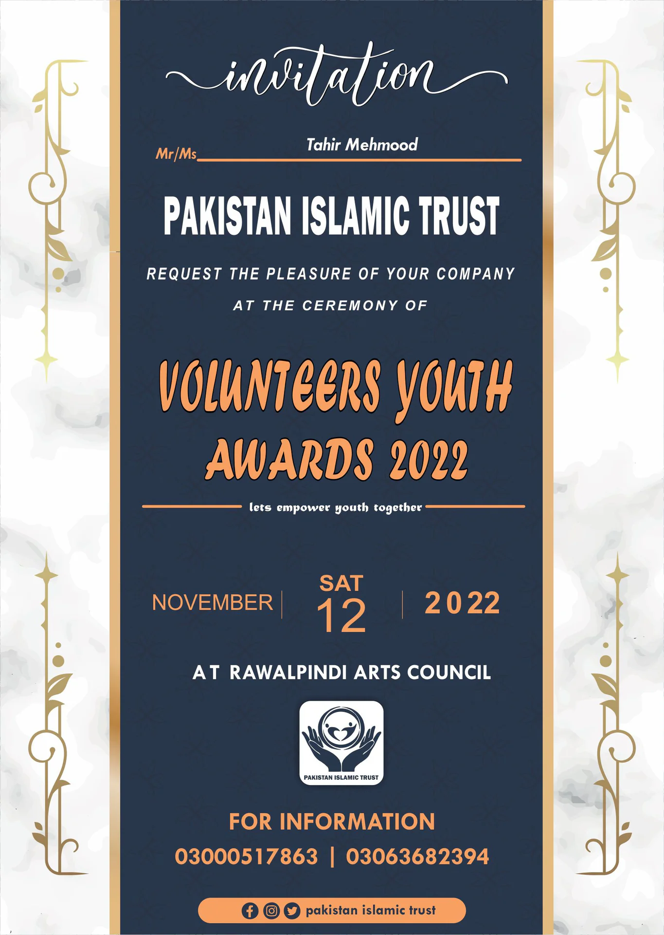Awards & Recognition — Tahir Mehmood