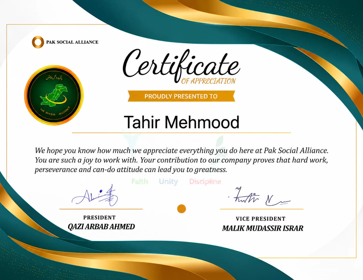 Awards & Recognition — tahir mehmood_01